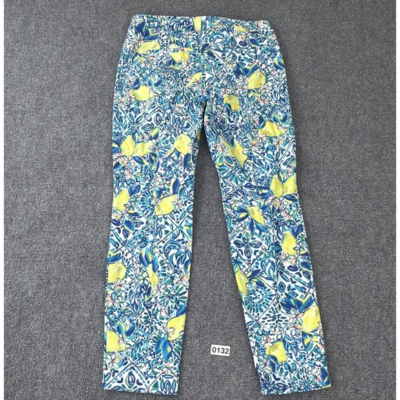Lilly Pulitzer Pants Womens 8 Kelly Skinny Ankle Zest for Life Lemon Resort - Picture 2 of 12